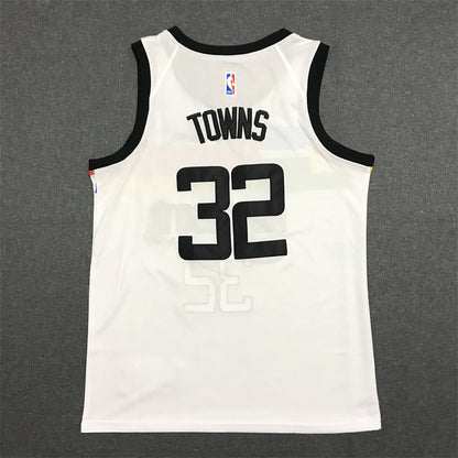Men's Minnesota Timberwolves Karl-Anthony Towns #32 White Swingman Jersey1 - City Edition