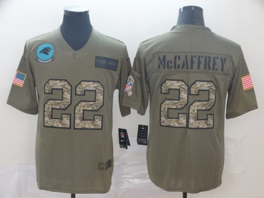 Men's Carolina Panthers Christian McCaffrey #22 Brown Game Player Jersey1