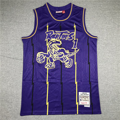 Men's Toronto Raptors Tracy McGrady 1998-99 Purple Hardwood Classics Swingman Jersey1