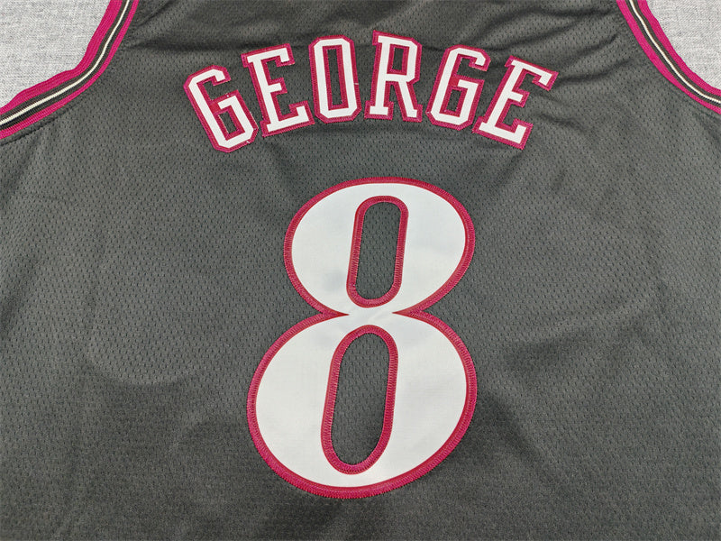 Men's Philadelphia 76ers Paul George #8 Black Swingman Jersey - Classic Edition