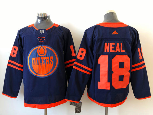 Men's Edmonton Oilers James Neal #18 Navy Breakaway Player Jersey1