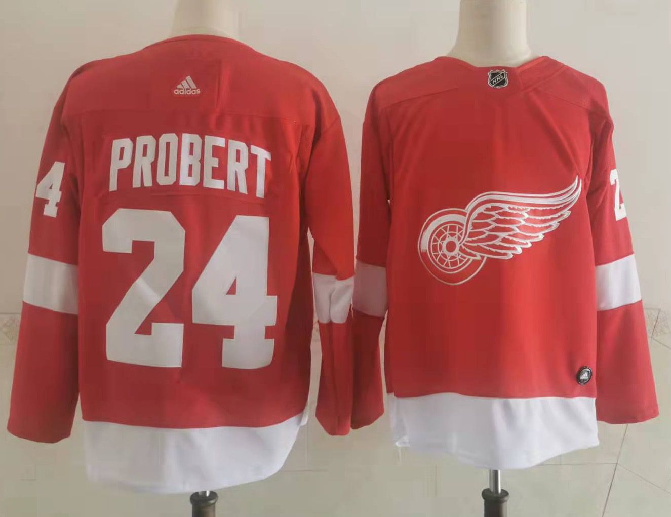 Men's Detroit Red Wings Bob Probert#24 Red Breakaway Player Jersey1