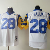 Men's San Louis Rams Marshall Faulk Mitchell & Ness White Legacy Replica Jersey1