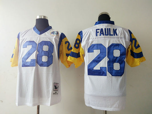 Men's San Louis Rams Marshall Faulk Mitchell & Ness White Legacy Replica Jersey1