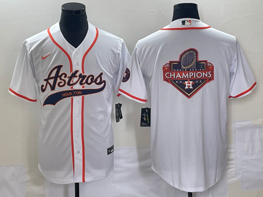 Men's Houston Astros White Replica Player Jersey1 Joint Edition