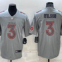 Men's Denver Broncos Russell Wilson #3 Gray Atmosphere Fashion Game Jersey1