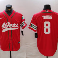 Men's San Francisco 49ers Steve Young #8 Scarlet Player Game Jersey1