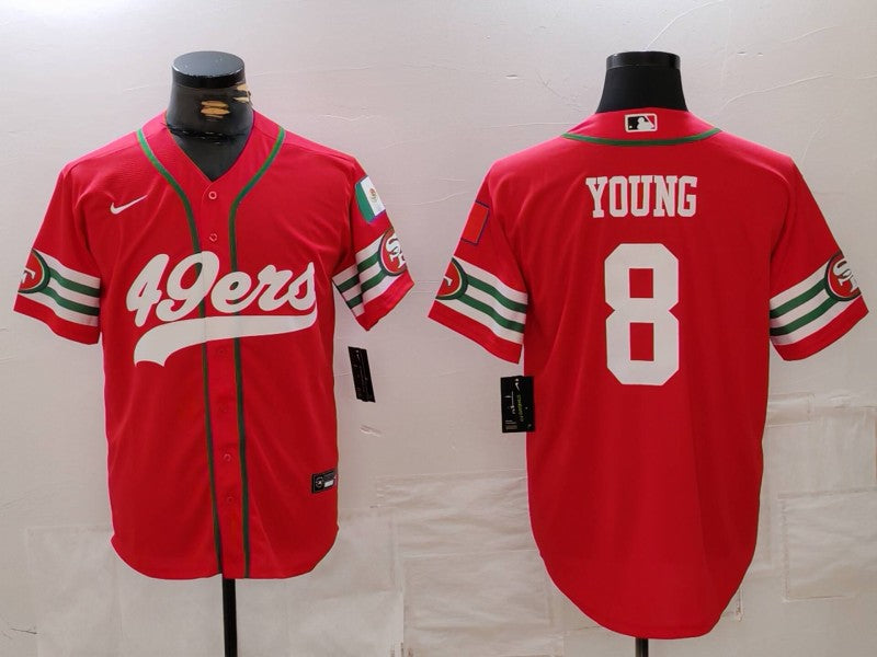 Men's San Francisco 49ers Steve Young #8 Scarlet Player Game Jersey1