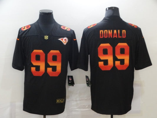 Men's Los Angeles Rams Aaron Donald #99 Black Player Game Jersey1