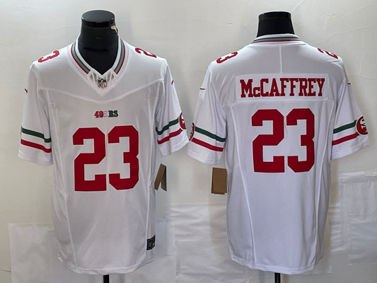 Men's San Francisco 49ers Christian McCaffrey #23 White Game Player Jersey1