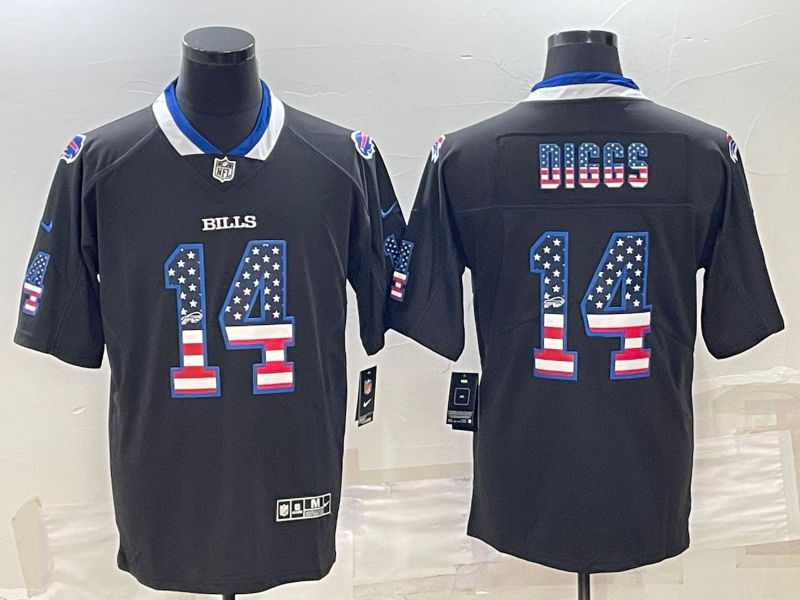 Men's Buffalo Bills Stefon Diggs #14 Black Alternate Game Jersey1