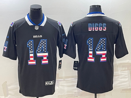 Men's Buffalo Bills Stefon Diggs #14 Black Alternate Game Jersey1