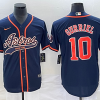 Men's Houston Astros Yuli Gurriel #10 Navy Replica Jersey1 Joint Edition