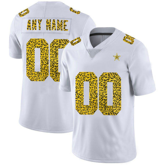 Custom1 Dallas Cowboys Jersey1 White Limited Fashion Vapor Leopard Print