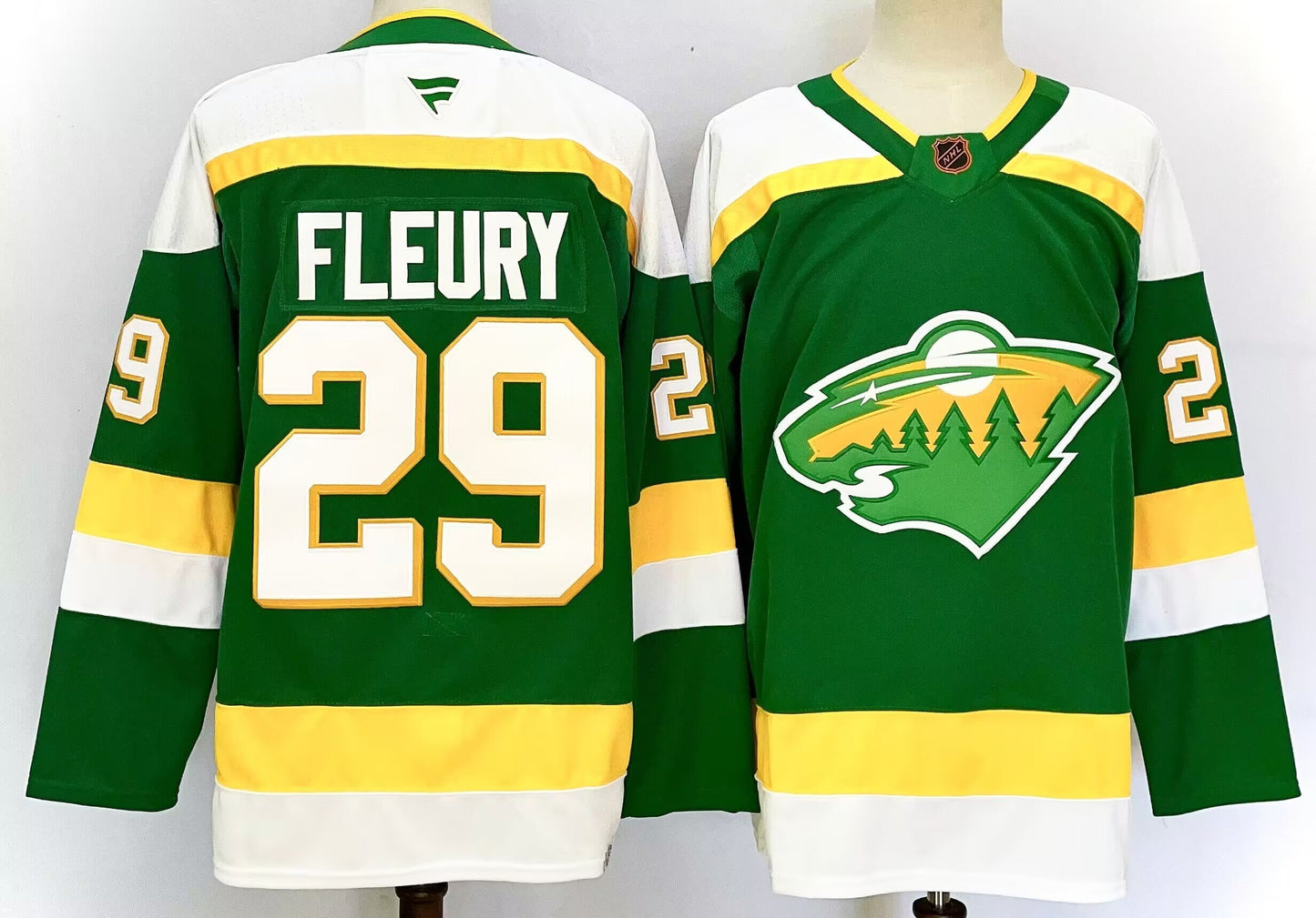 Men's Minnesota Wild Marc-Andr¨¦ Fleury #29 Bright Green Retro Version Player Jersey