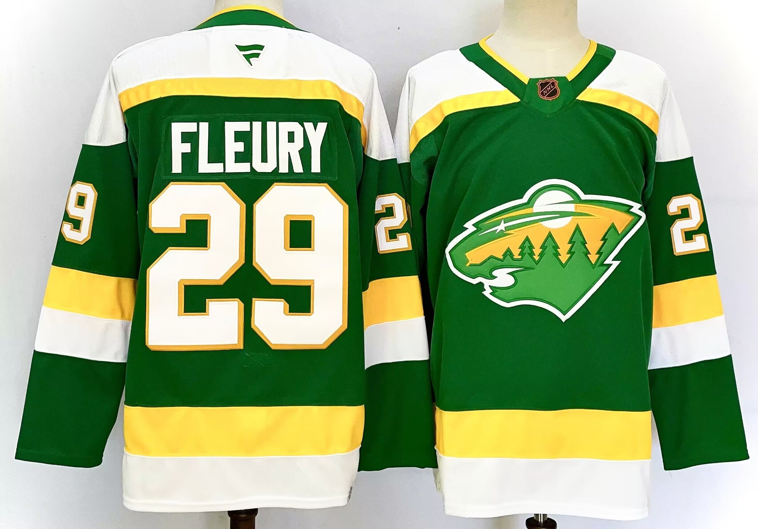 Men's Minnesota Wild Marc-Andr¨¦ Fleury #29 Bright Green Retro Version Player Jersey