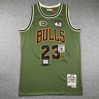 Michael Jordan Chicago Bulls Army Green Jersey