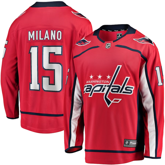 Men's Washington Capitals Sonny Milano #15 Red Home Breakaway Player Jersey1