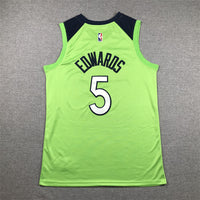 Men's Minnesota Timberwolves Anthony Edwards #5 Green Swingman Jersey1