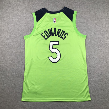 Men's Minnesota Timberwolves Anthony Edwards #5 Green Swingman Jersey1