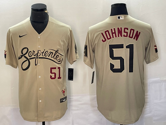 Men's Arizona Diamondbacks Randy Johnson #51 Sand City Connect Replica Player Jersey1