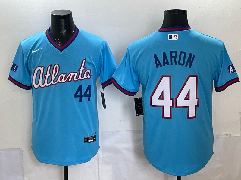 Men's Atlanta Braves Hank Aaron #44 Powder Blue 2026 City Connect Stadium Jersey