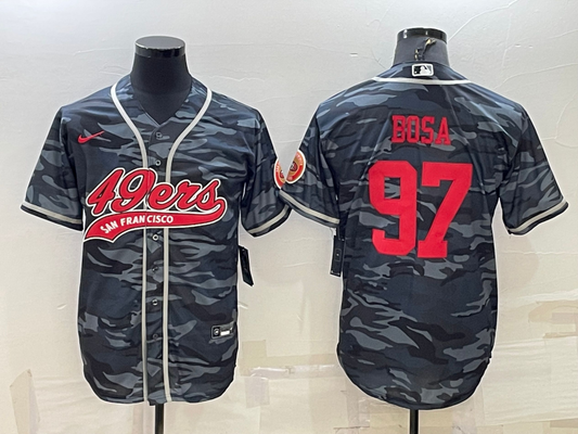 Men's San Francisco 49ers Nick Bosa #97 Grey Camouflage Player Jersey1 Joint Edition