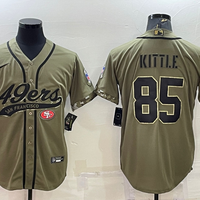 Men's San Francisco 49ers George Kittle #85 Olive 2022 Salute To Service Retired Player Limited Jersey2 Joint Edition