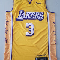 Men's Los Angeles Lakers Anthony Davis Yellow #3 Swingman Jersey1