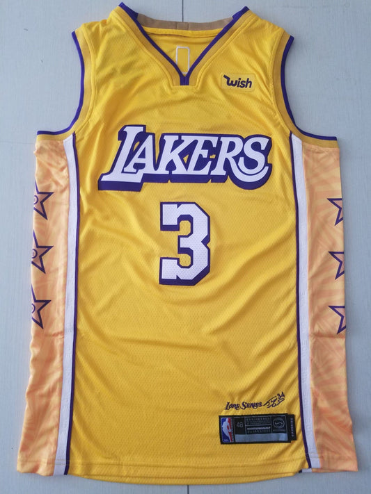 Men's Los Angeles Lakers Anthony Davis Yellow #3 Swingman Jersey1