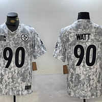 Men's Pittsburgh Steelers T.J. Watt #90 Arctic Camo 2024 Salute to Service Limited Jersey1