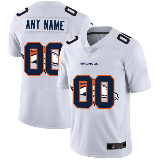 Custom1 Denver Broncos White Team Big Logo Vapor Untouchable Limited Jersey1 Stitched Jersey1 American Football Jerseys