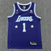 Men's Los Angeles Lakers D'Angelo Russell #1 Purple Swingman Jersey1