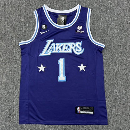 Men's Los Angeles Lakers D'Angelo Russell #1 Purple Swingman Jersey1