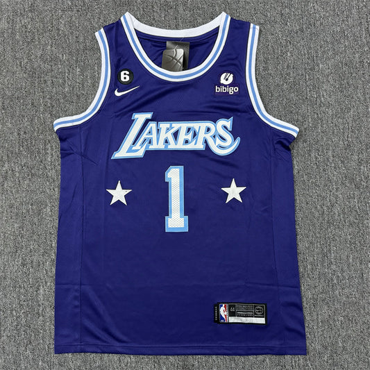 Men's Los Angeles Lakers D'Angelo Russell #1 Purple Swingman Jersey1