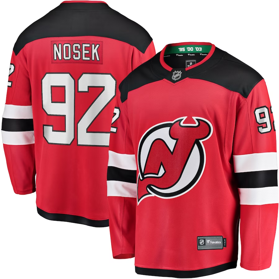 Men's New Jersey1 Devils Tomas Nosek #92 Red Player Game Jersey1