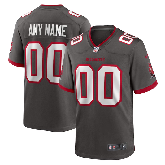 Custom Tampa Bay Buccaneers Pewter Alternate Game Jersey1
