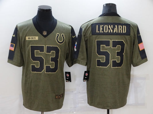 Men's Indianapolis Colts Darius Leonard #53 Brown Game Jersey1