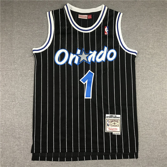 Men's Orlando Magic Penny Hardaway #1 Black Hardwood Classics Swingman Jersey1