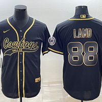 Men's Dallas Cowboys CeeDee Lamb #88 Black Game Jersey1 Joint Edition