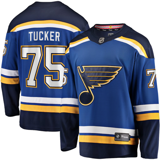 Men's St. Louis Blues Tyler Tucker #75 Fanatics Blue Home Breakaway Player Jersey