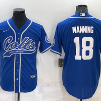 Men's Indianapolis Colts Peyton Manning #18 Royal Game Jersey1 Joint Edition