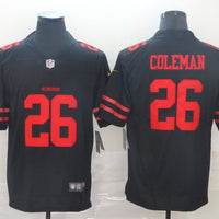 Men's San Francisco 49ers Tevin Coleman #26 Black Game Jersey1