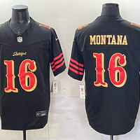 Men's San Francisco 49ers Joe Montana #16 Black 2025 Rivalries Collection Limited Jersey