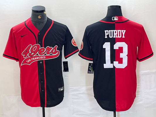 Men's San Francisco 49ers Brock Purdy #13 Red/Black Game Player Jersey1 Joint Edition