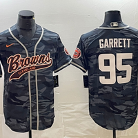 Men's Cleveland Browns Myles Garrett #95 Grey Camouflage Game Jersey1 Joint Edition