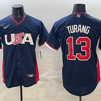 Men's USA Baseball Brice Turang #13 Navy 2026 World Baseball Classic Stadium Jersey