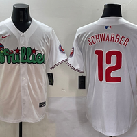 Men's Philadelphia Phillies Kyle Schwarber #12 White Game Jersey1