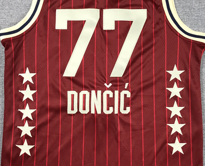 Men's Dallas Mavericks Luka Doncic #77 Red 2024 NBA All-Star Game Swingman Jersey1