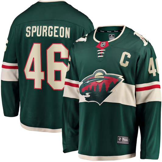 Men's Minnesota Wild Jared Spurgeon #46 Green Home Breakaway Player Jersey1